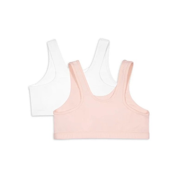 2-pack cotton NWT beginner sport bras, Rose / white, 1pc straps r NOT adjustable - Picture 3 of 15